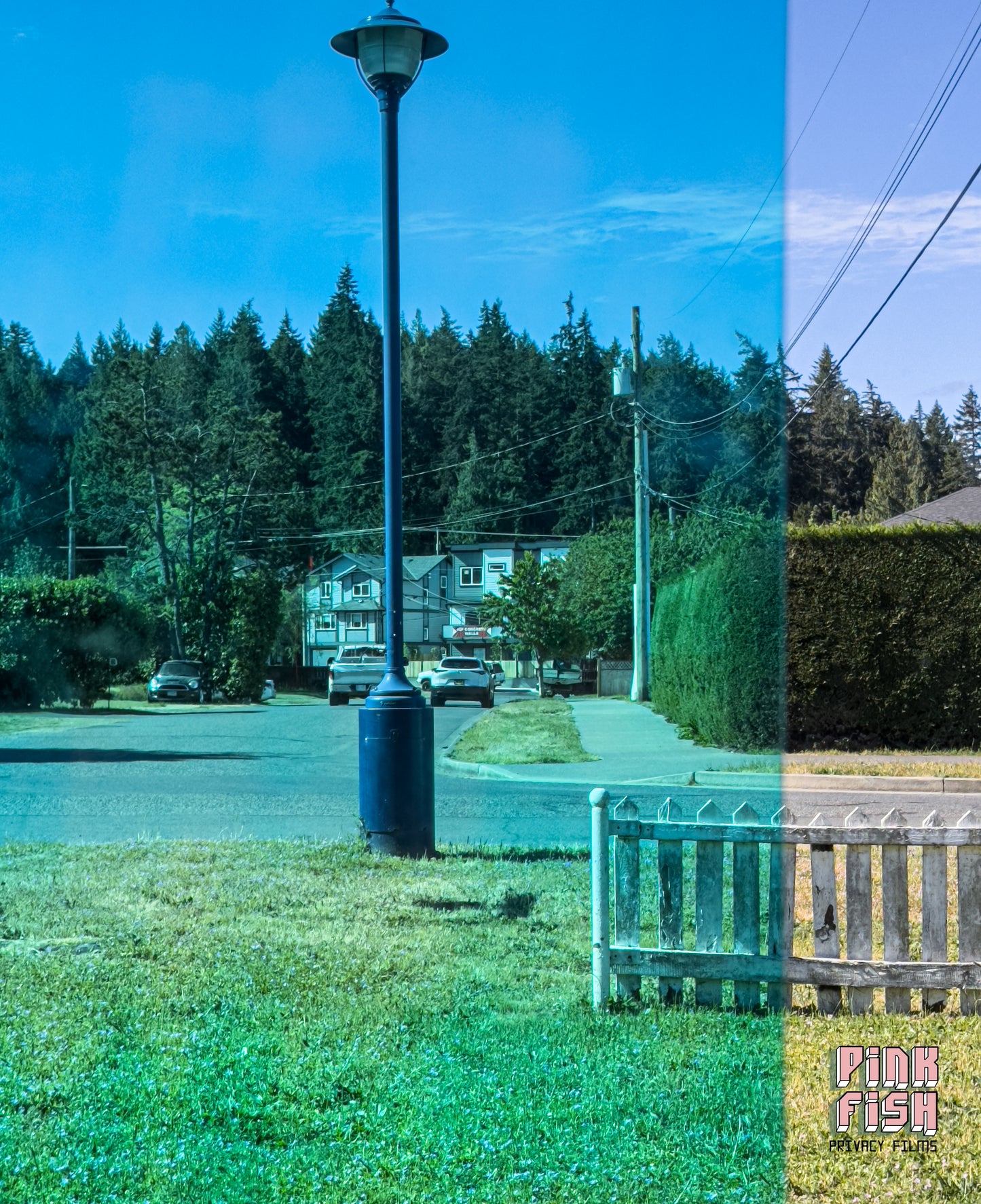 Blue Iridescent Reflective Privacy Film