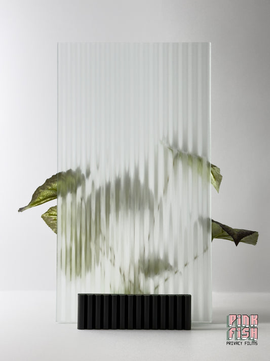 Frosted Reeded Privacy Window Film (Static Cling)