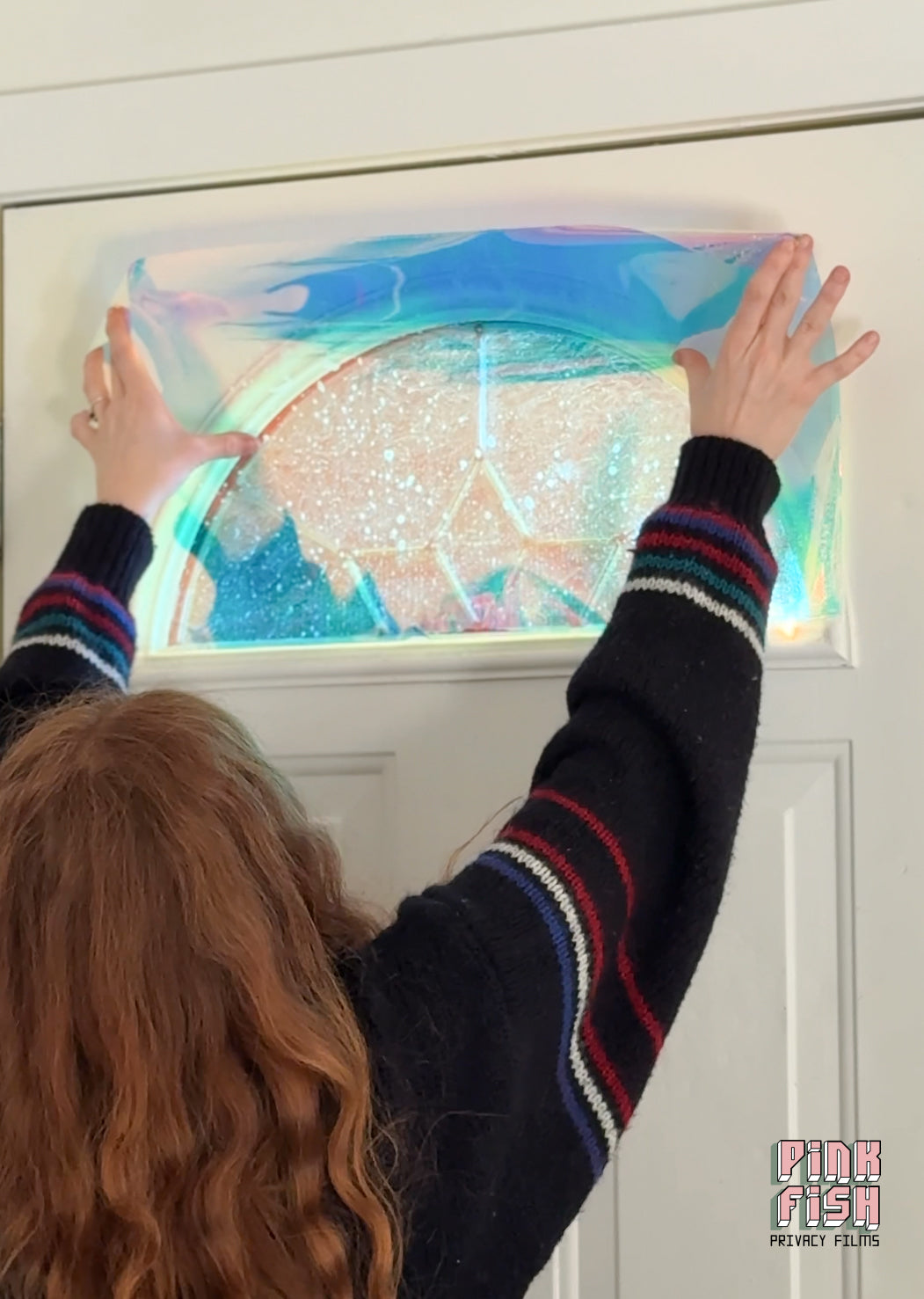 Blue Iridescent Reflective Privacy Film